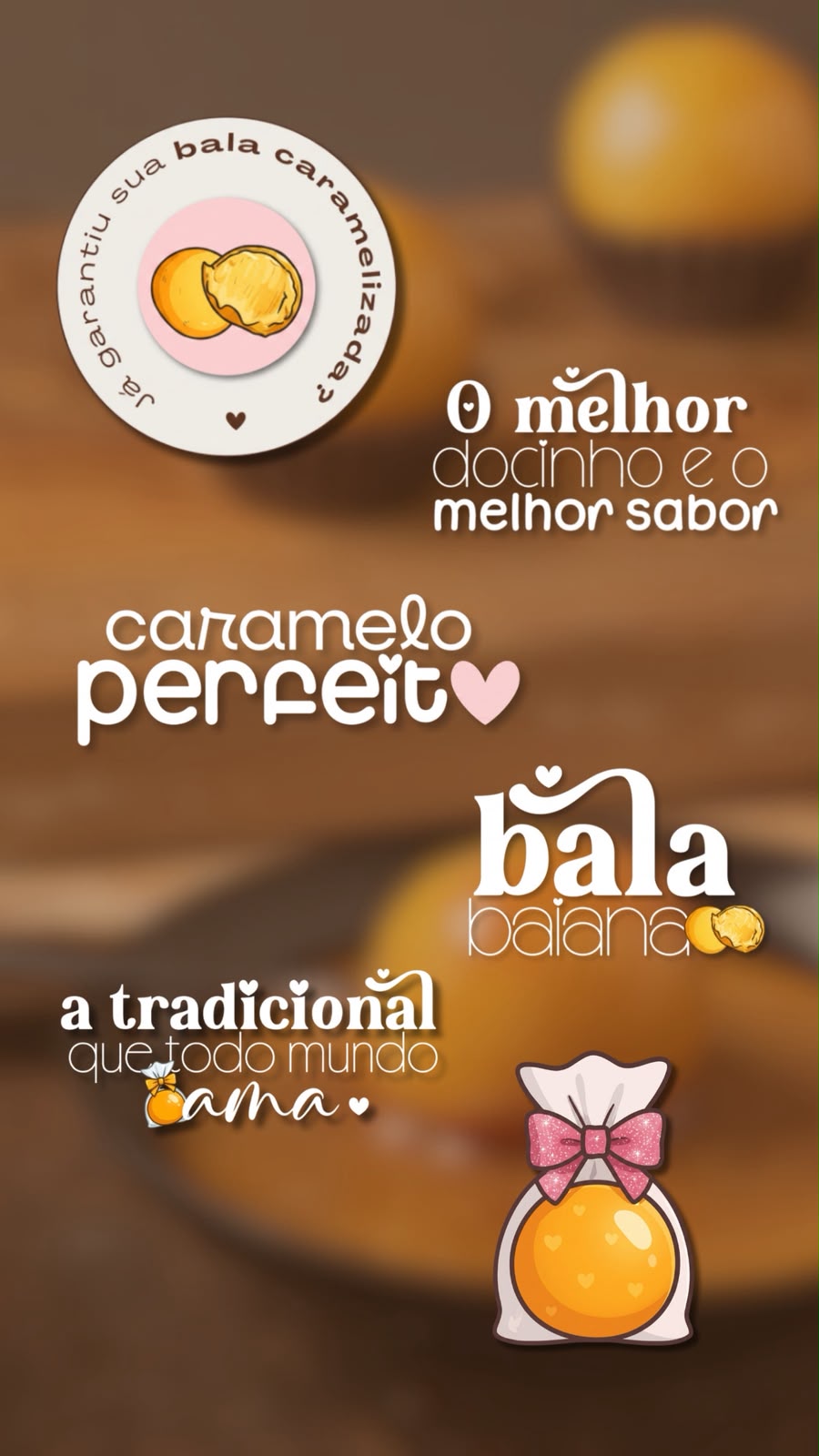 Story de confeitaria montado com figurinhas do Doce Stories