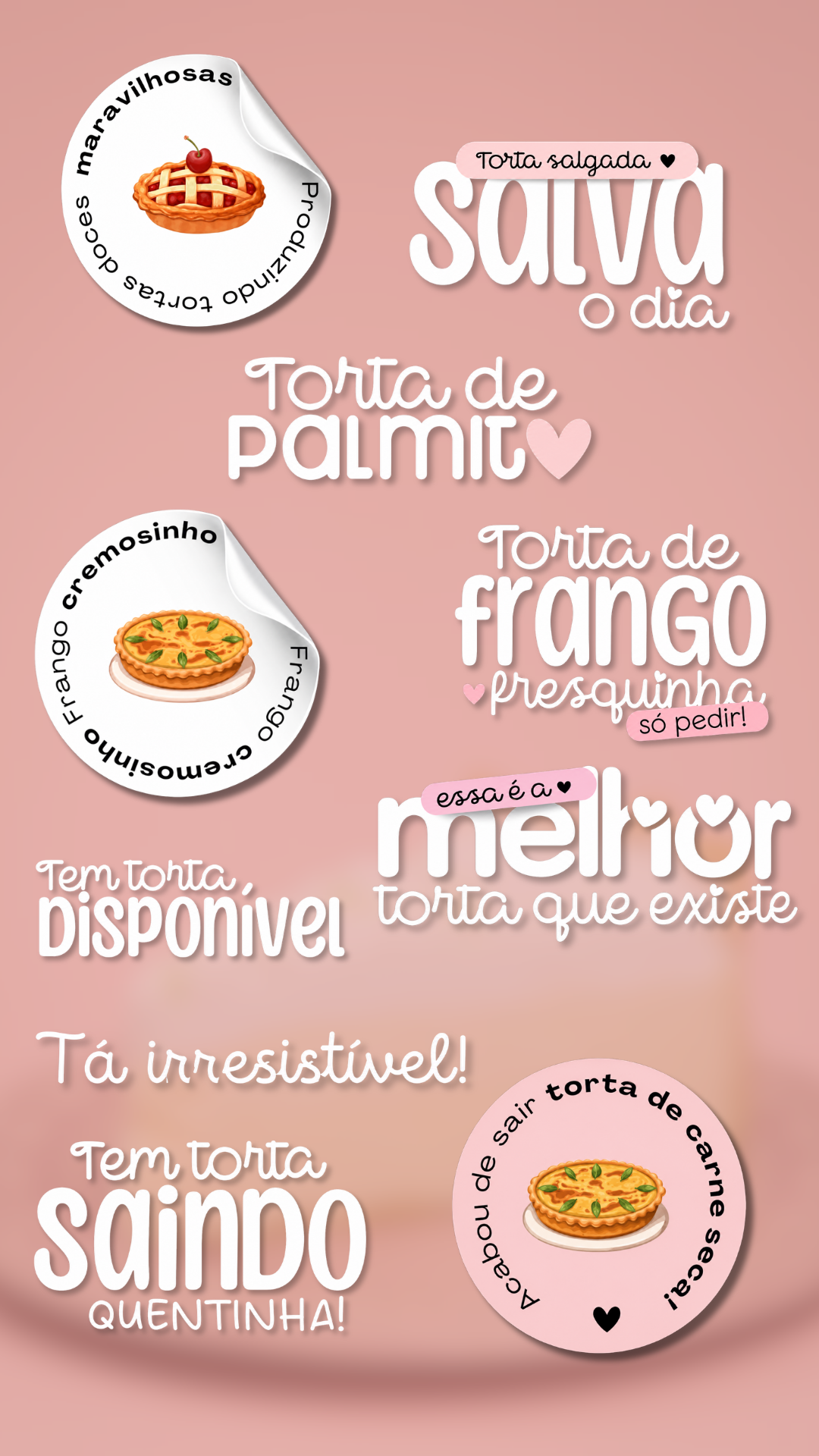 Story de confeitaria montado com figurinhas do Doce Stories