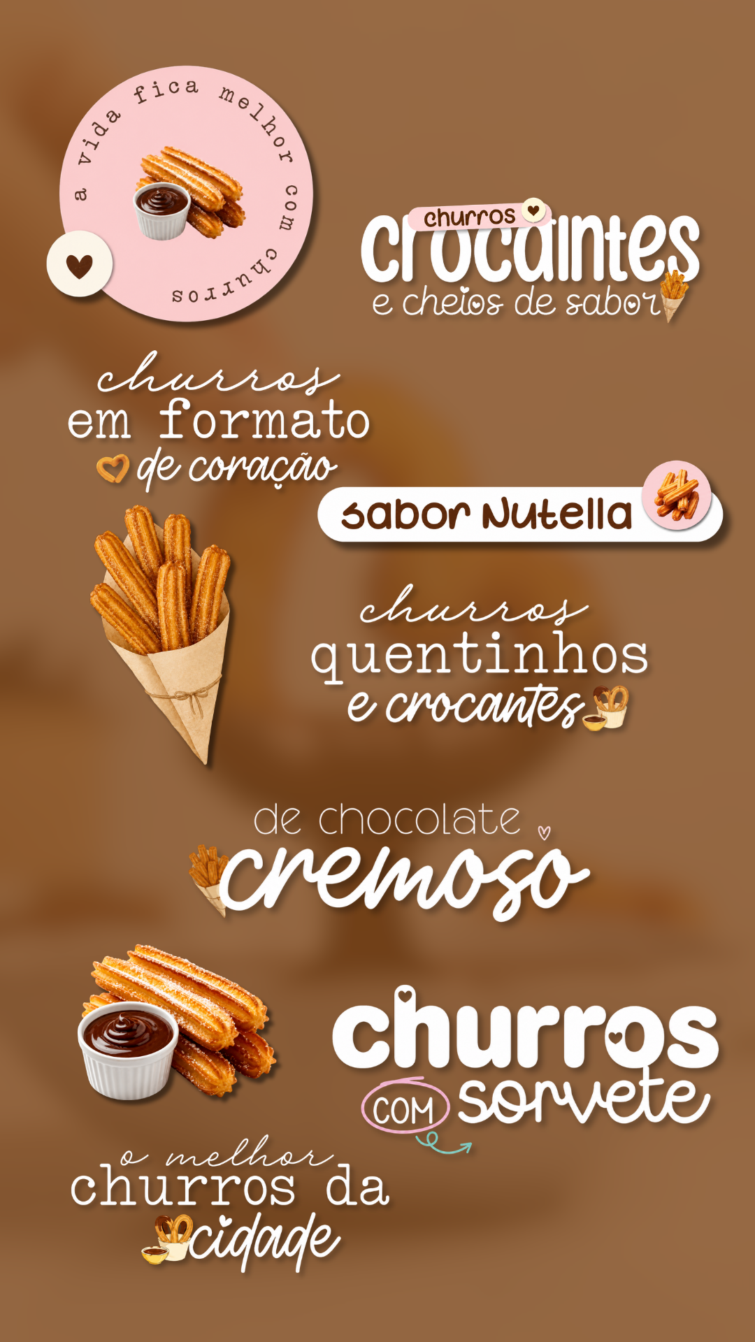 Story de confeitaria montado com figurinhas do Doce Stories