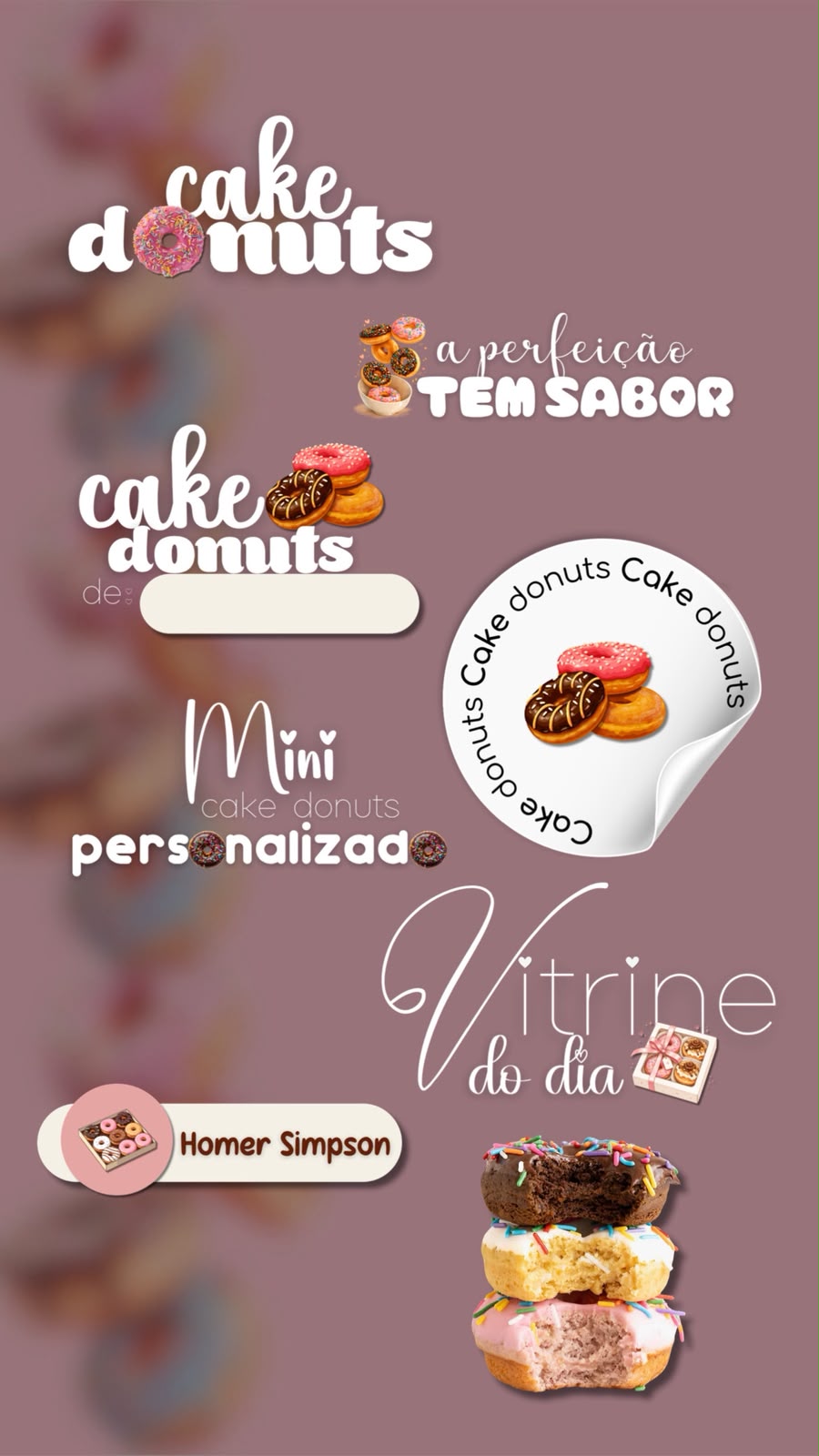 Story de confeitaria montado com figurinhas do Doce Stories