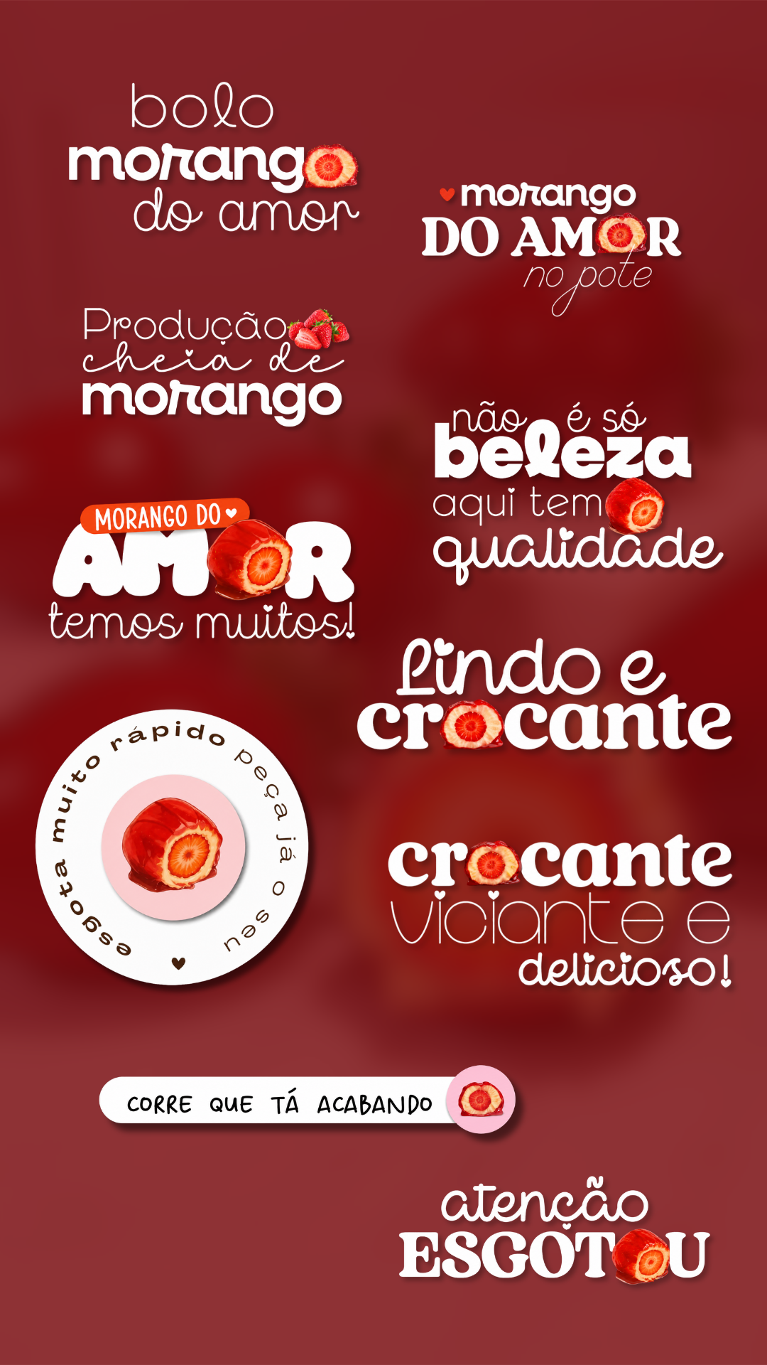 Story de confeitaria montado com figurinhas do Doce Stories