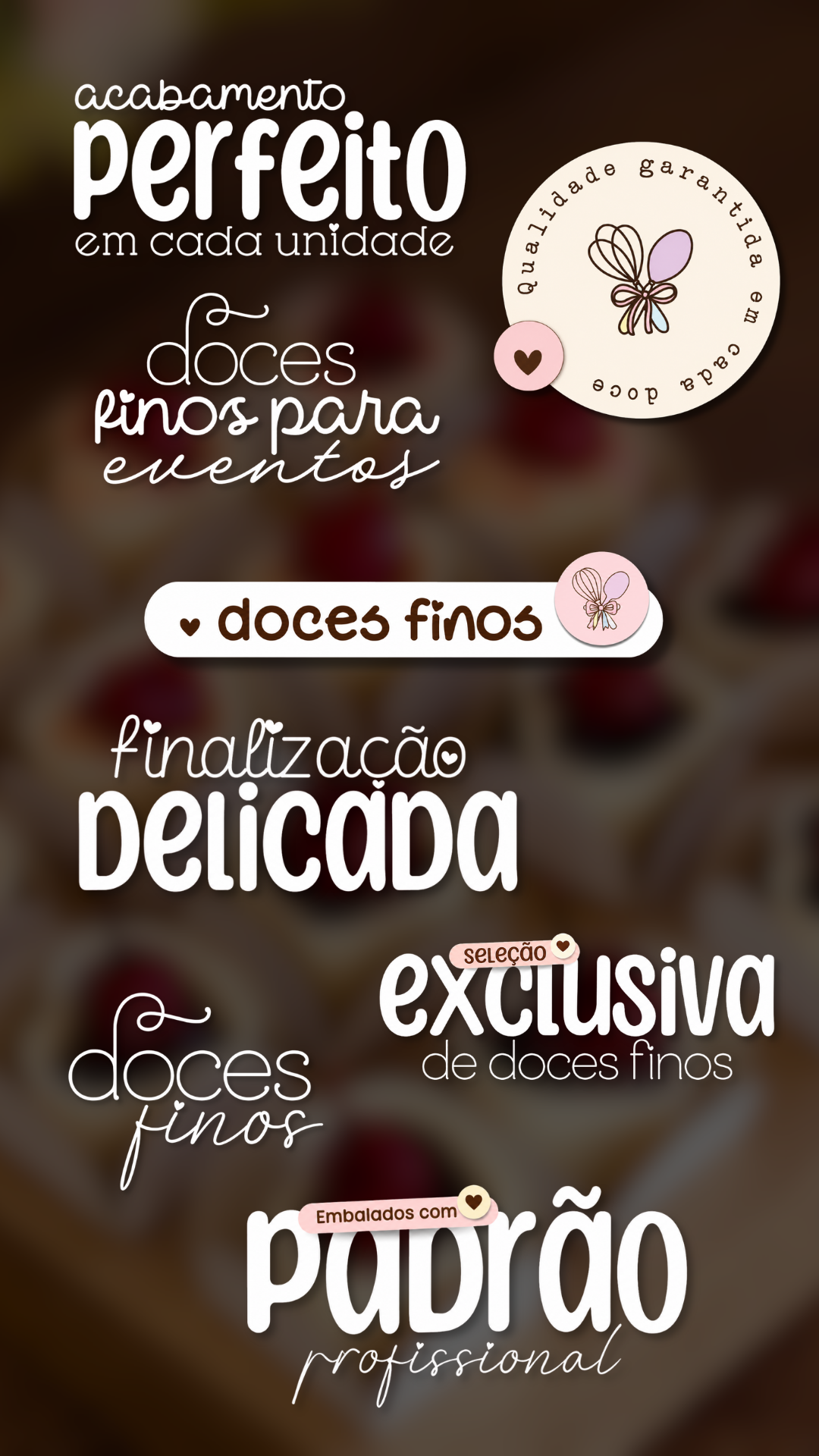 Story de confeitaria montado com figurinhas do Doce Stories